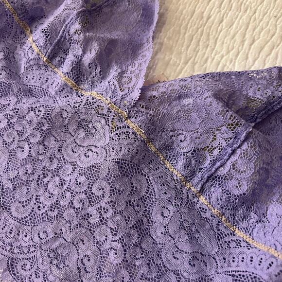 Victoria’s Secret VINTAGE Longline Lace Bralette Womens M Purple Coquette Pastel - Picture 10 of 10